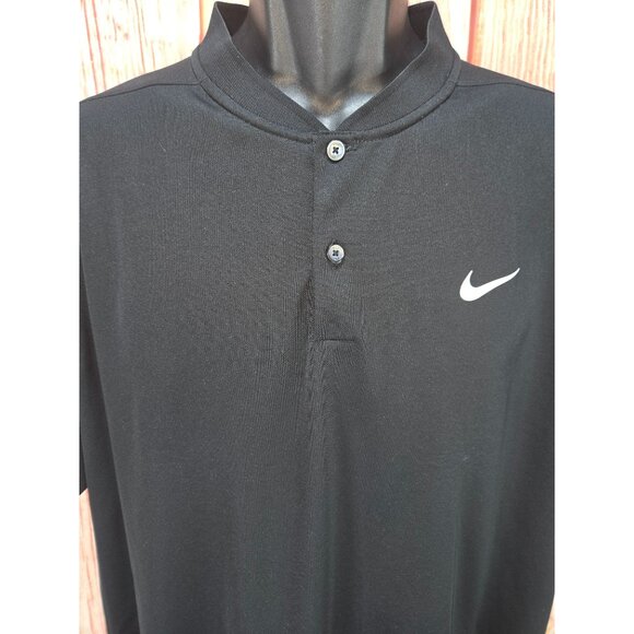 Nike Dri-Fit Mens XL Black Polo Standard Fit Baseball Collar - Picture 3 of 8